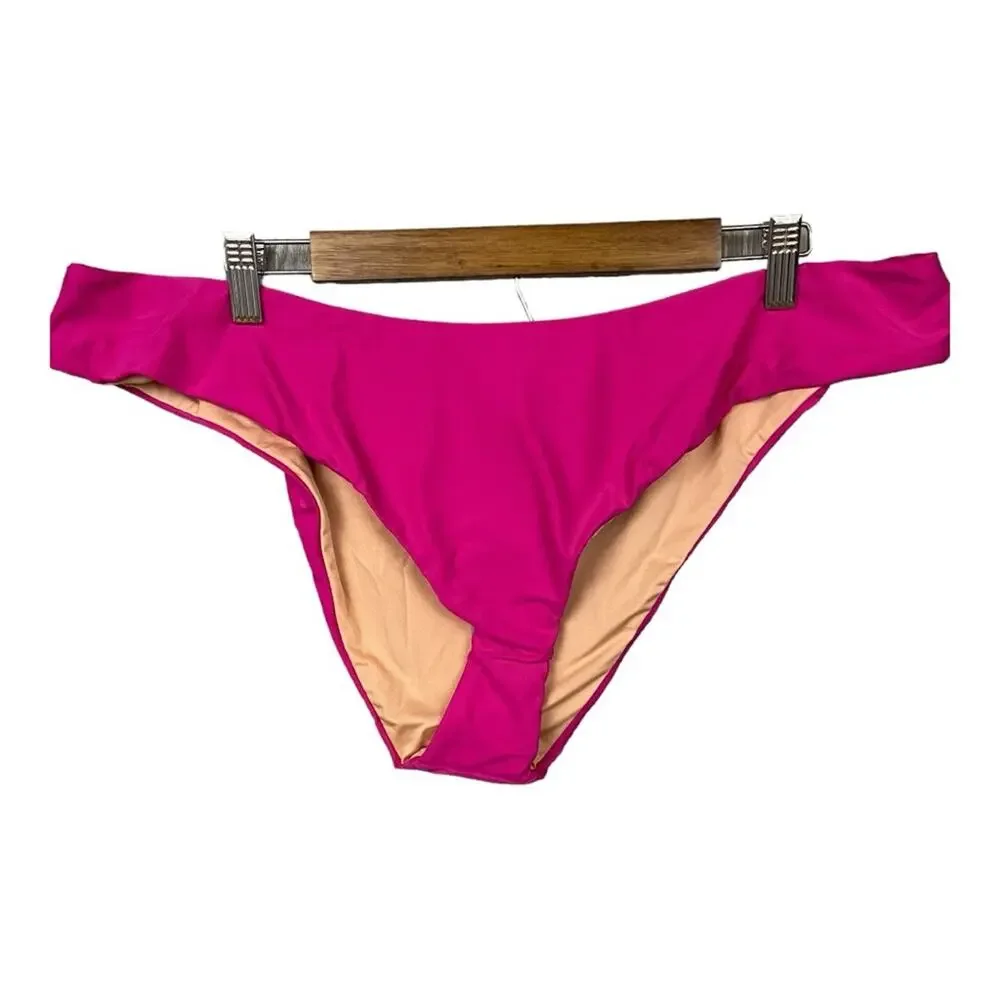 J. Crew Curved Waist Cheeky Bikini Bottom in Radiant Fuchsia‎ Size 2X NWT